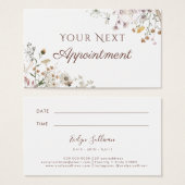 Carte de rendez-vous fleur sauvage (Devant & derrière)