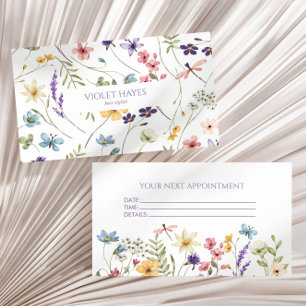 Carte De Rendez-vous Fleur Sauvage Élégante Fleur Florale Personnalisée