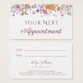 Carte de rendez-vous fleur sauvage fraîche (Devant & derrière)