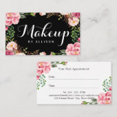 Carte de rendez-vous fleurie Script de maquillage (Devant / Derrière)