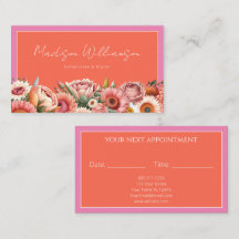 Fleurs aquarelles botaniques rose orange