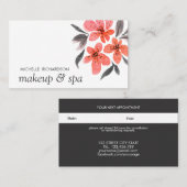 Carte De Rendez-vous Fleurs de corail | Feminine professionnelle (Devant / Derrière)