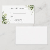Carte De Rendez-vous Fleurs de verdure à l'aquarelle (Devant / Derrière)