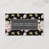 Carte De Rendez-vous Fleurs et papillons de Parties scintillant | Boucl (Dos)