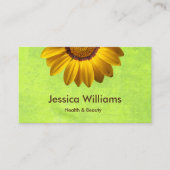 Carte De Rendez-vous Fleurs jaunes sur Monogramme vert Abstrait (Devant)