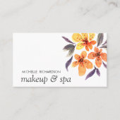 Carte De Rendez-vous Fleurs orange | Feminine professionnelle (Devant)