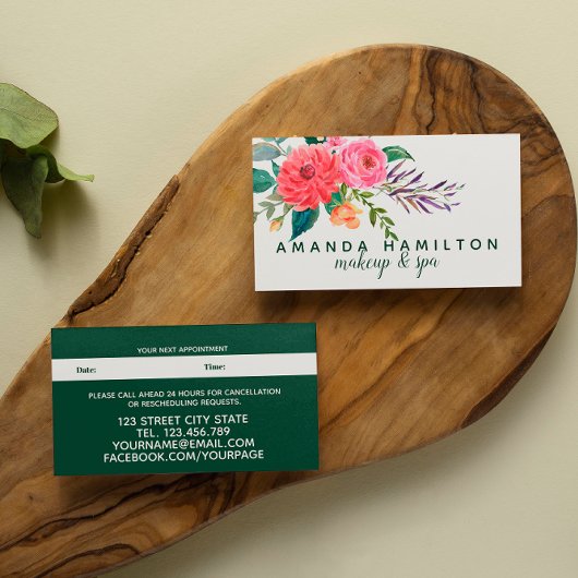 Carte De Rendez-vous Fleurs rouges modernes Fleur Fleur d'aquarelle Ren