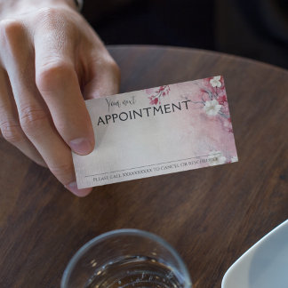 Carte De Rendez-vous Fleurs sauvages roses poussiéreuses vintage