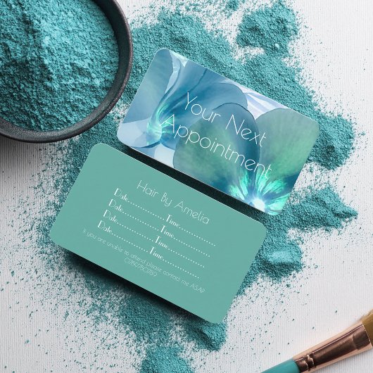 Carte de rendez-vous Floral bleu et Turquoise