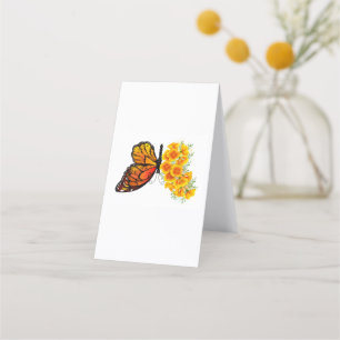 Carte De Rendez-vous Flower Butterfly with Yellow California Poppy