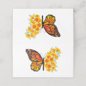 Carte De Rendez-vous Flower Butterfly with Yellow California Poppy (Extérieur déplié)