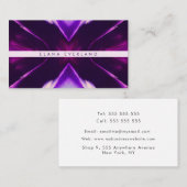 Carte De Rendez-vous Flowing Ink Purple Profile Name Contact (Devant / Derrière)