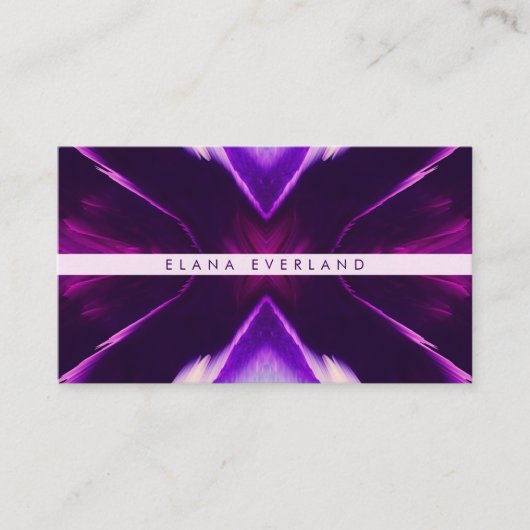 Carte De Rendez-vous Flowing Ink Purple Profile Name Contact (Devant)