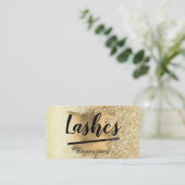 Carte De Rendez-vous Fond de texture dorée | Feuille d'or | Cils (Debout devant)