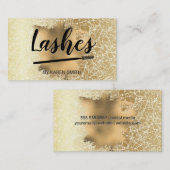 Carte De Rendez-vous Fond de texture dorée | Feuille d'or | Cils (Devant / Derrière)