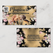 Carte De Rendez-vous Fondations de maquillage des brosses | Fleurs (Devant / Derrière)