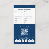 Carte De Rendez-vous Format de portrait bleu et blanc classique Fidélit (Dos)