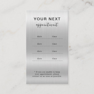 Carte De Rendez-vous Fournitures de salon pailletées argent de luxe