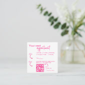 Carte De Rendez-vous Fuchsia rose Modern Beauty Salon code QR (Debout devant)
