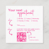Carte De Rendez-vous Fuchsia rose Modern Beauty Salon code QR (Devant)