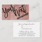 Carte De Rendez-vous Gamme Chic Rose Or Parties scintillant Séquences M (Devant / Derrière)