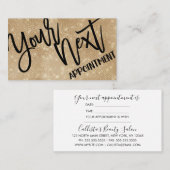 Carte De Rendez-vous Gamme de Parties scintillant Or Chic Glamour (Devant / Derrière)