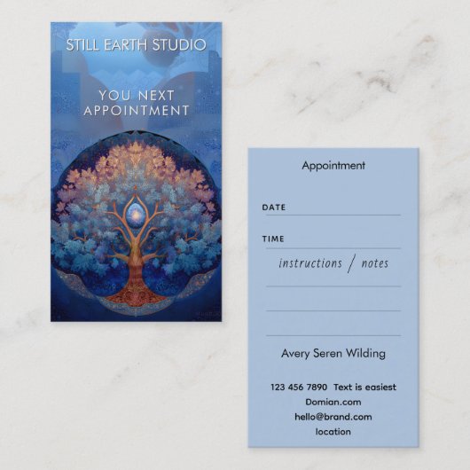 Carte De Rendez-vous Gentle Radiance | Tree of Life B&B (Devant / Derrière)
