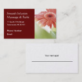 Carte De Rendez-vous Gerbera Rose Daisy (Devant / Derrière)