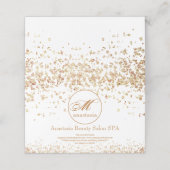 Carte De Rendez-vous Girly Gold Glittery Luxueux Monogramme Beauté Salo (Extérieur déplié)