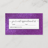 Carte De Rendez-vous Girly Sparkly Royal Purple Parties scintillant (Devant)
