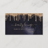 Carte De Rendez-vous Glam Navy & Gold Parties scintillant Drivers Beaut (Dos)