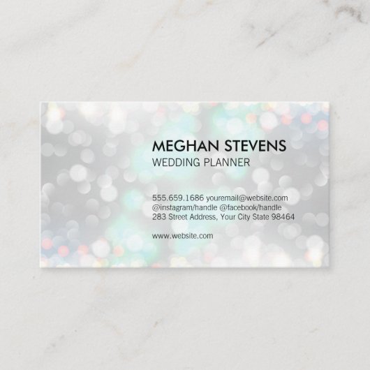 Carte De Rendez-vous Glamor Bokeh Wedding planner (Devant)