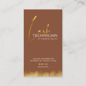 Carte De Rendez-vous Glamorous Gold & Brown Lash Tech (Dos)