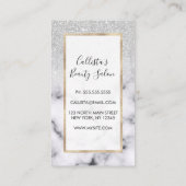 Carte De Rendez-vous Glamorous Silver White Glitter Marble Gradient (Dos)