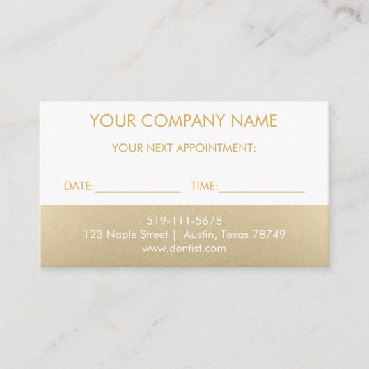 Carte de rendez-vous Gold (Devant)