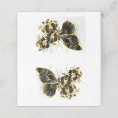 Carte De Rendez-vous Gold flower Butterfly with Black Orchid (Extérieur déplié)