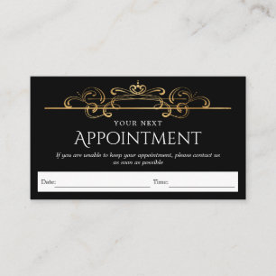 Carte De Rendez-vous Gold Foil Black Classic Vintage Swirls Application