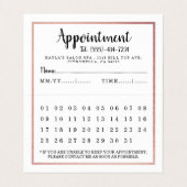 Carte de rendez-vous Gold Foil Calendrier Rose mod (Intérieur déplié)