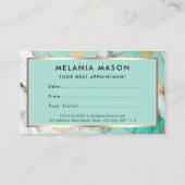 Carte De Rendez-vous Gold Green Marble Makeup Artist (Dos)