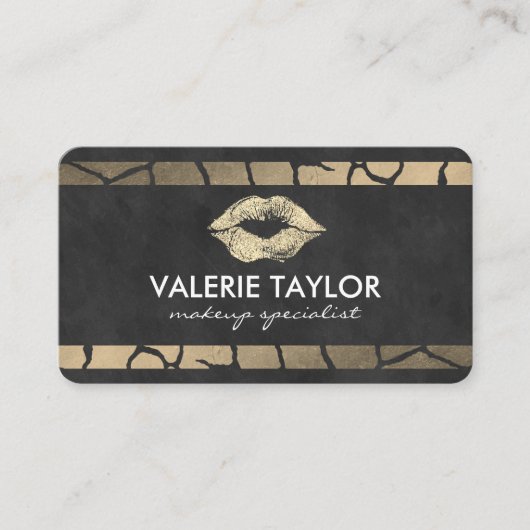 Carte De Rendez-vous Gold Kiss Double Luxe Stripes Nomination (Devant)