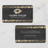 Carte De Rendez-vous Gold Kiss Double Luxe Stripes Nomination (Devant / Derrière)