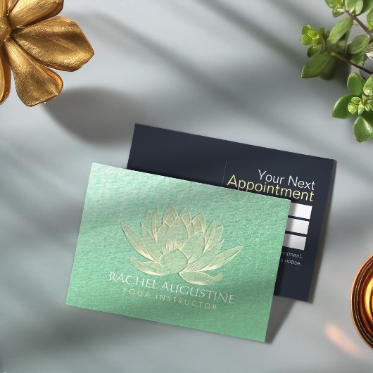 Carte De Rendez-vous Gold Lotus Yoga Méditation Instructeur Nomination