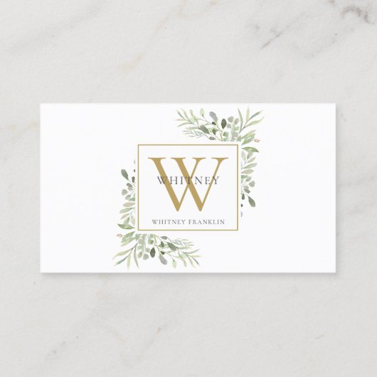 Carte de rendez-vous Gold Monogram Green (Dos)