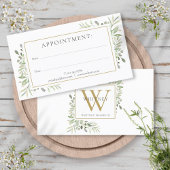 Carte de rendez-vous Gold Monogram Green