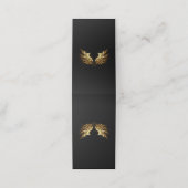 Carte De Rendez-vous Golden Angel Wings on Black background (Extérieur déplié)