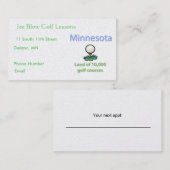Carte De Rendez-vous Golfeur du Minnesota (Devant / Derrière)