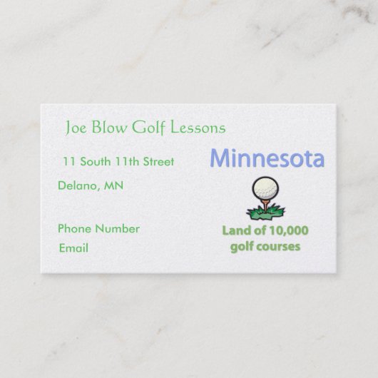 Carte De Rendez-vous Golfeur du Minnesota (Devant)