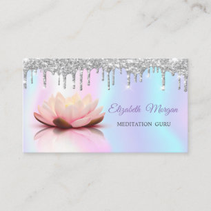 Carte De Rendez-vous Gouttes de paillettes holographiques Lotus