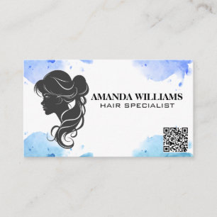 Carte De Rendez-vous Graphique gris soufflant de cheveux Code QR