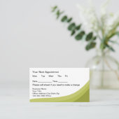 Carte De Rendez-vous Green Simple Business Client Appointment Cards (Debout devant)
